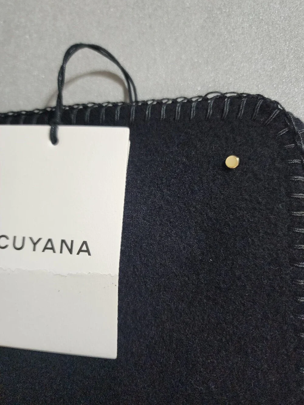 Cuyana Google Wool Soft Scarf Black 100% Recycled Wool Logo NWT